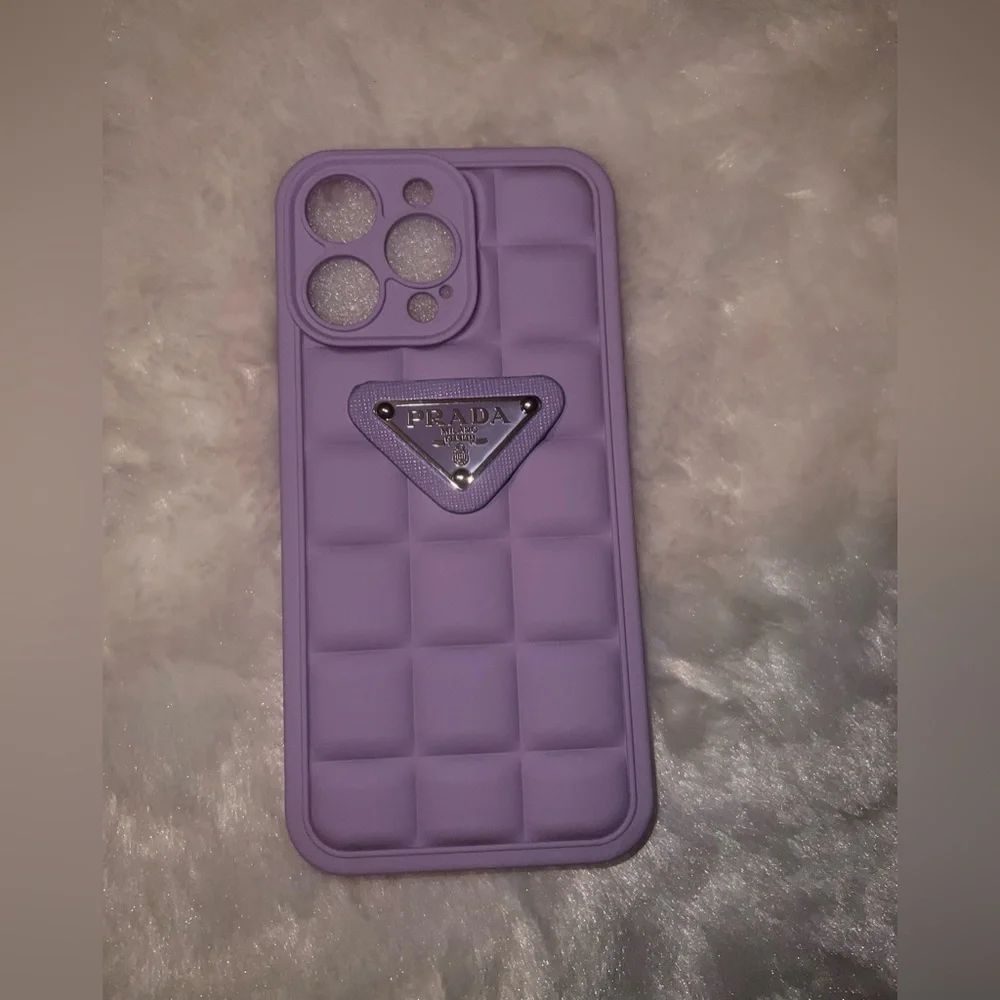Prada Lavender Quilted Silicone Phone Case